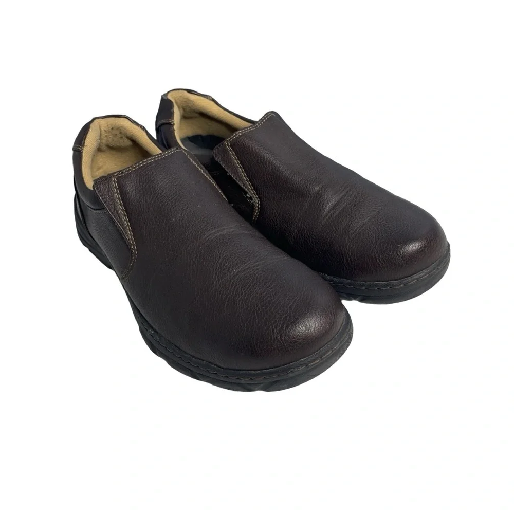 Stone Creek men slide in comfort oxfords size 11.5 leather brown